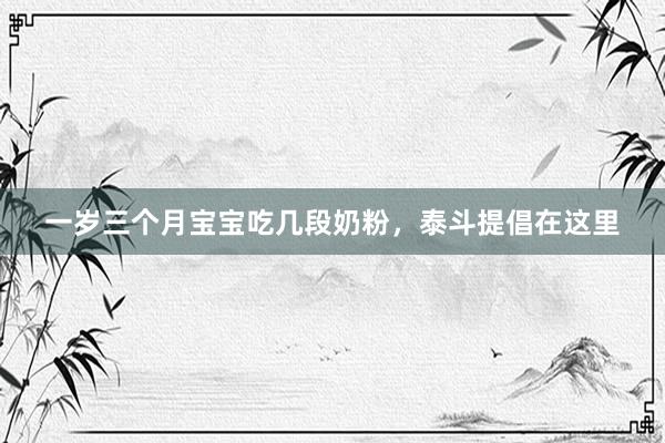 一岁三个月宝宝吃几段奶粉，泰斗提倡在这里